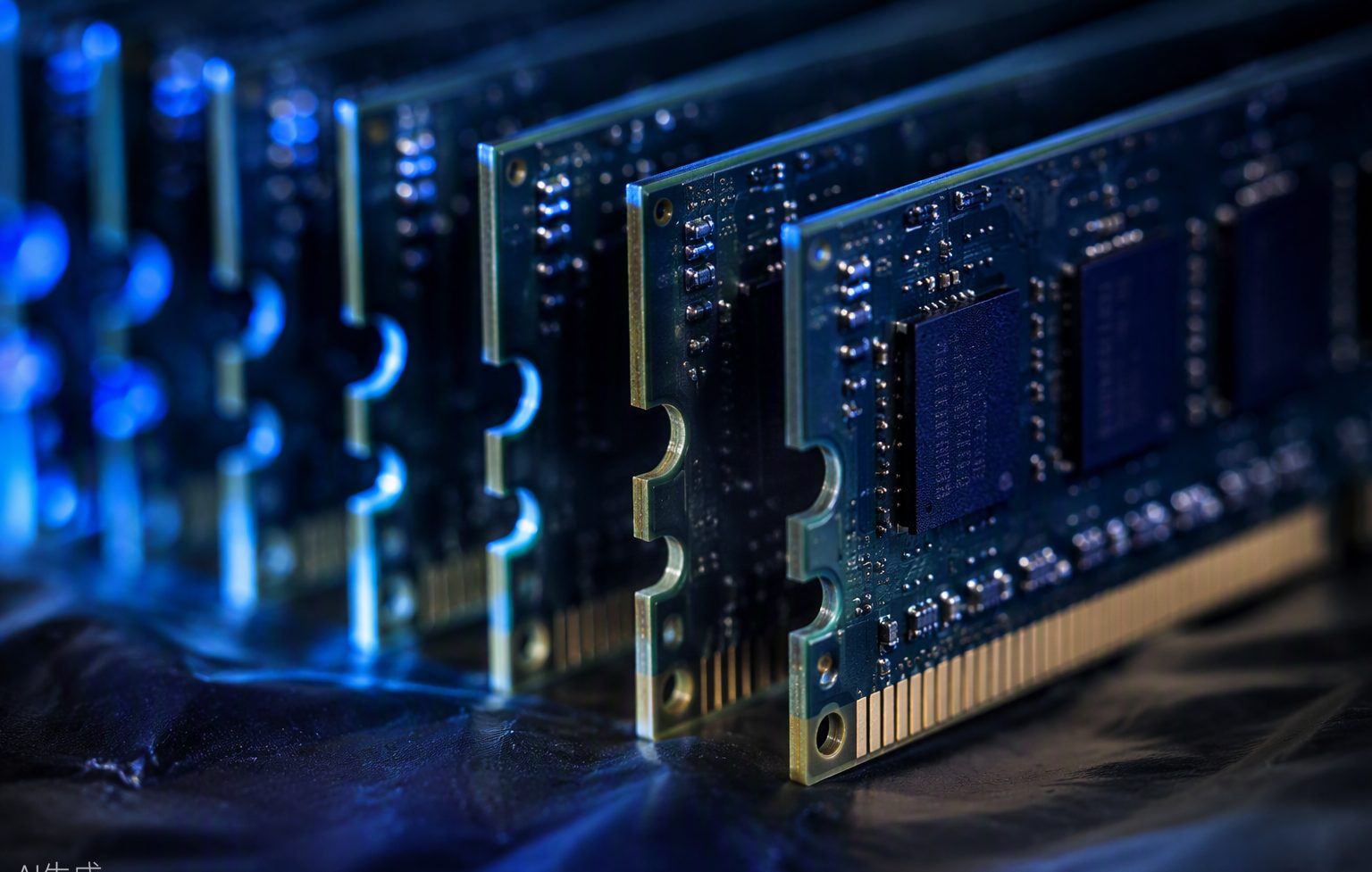 DDR5 ECC RDIMM server memory modules on a test bench — new versus refurbished server RAM comparison
